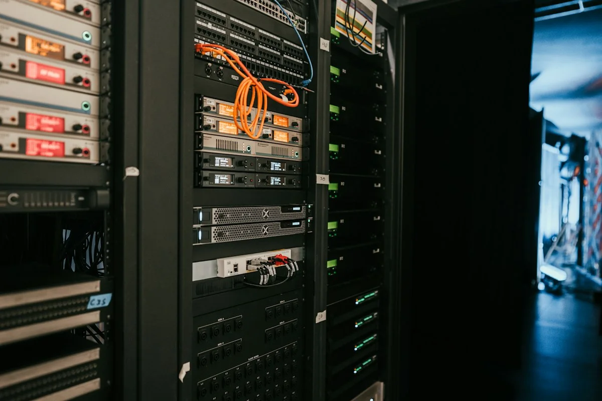 Server racks representing network anomaly analysis