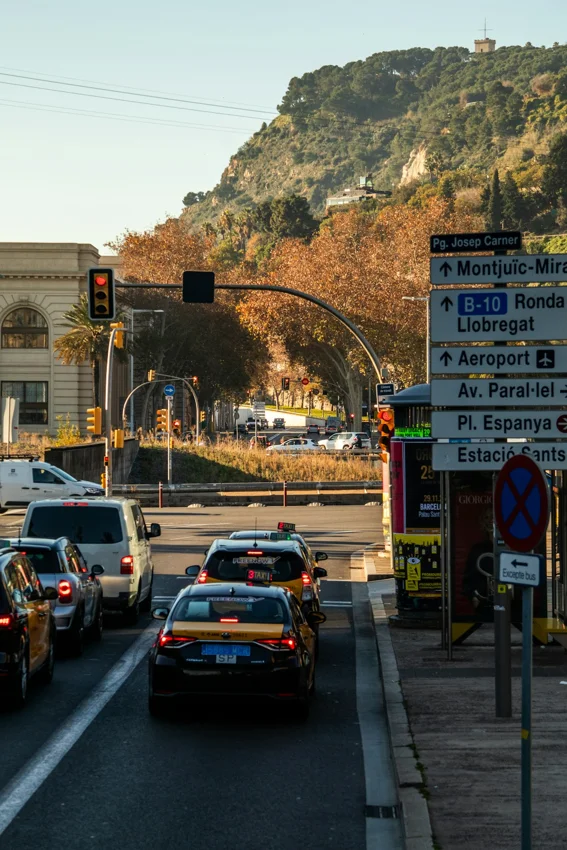 Street scene with vehicles used for a real-time object detection project