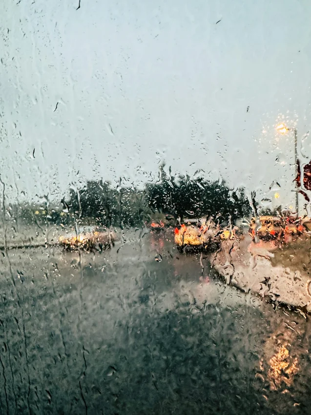 Rain on a window used for a rainfall trend analysis project