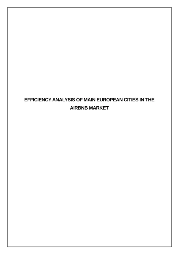 Efficiency Analysis of European Cities in the Airbnb Market report preview