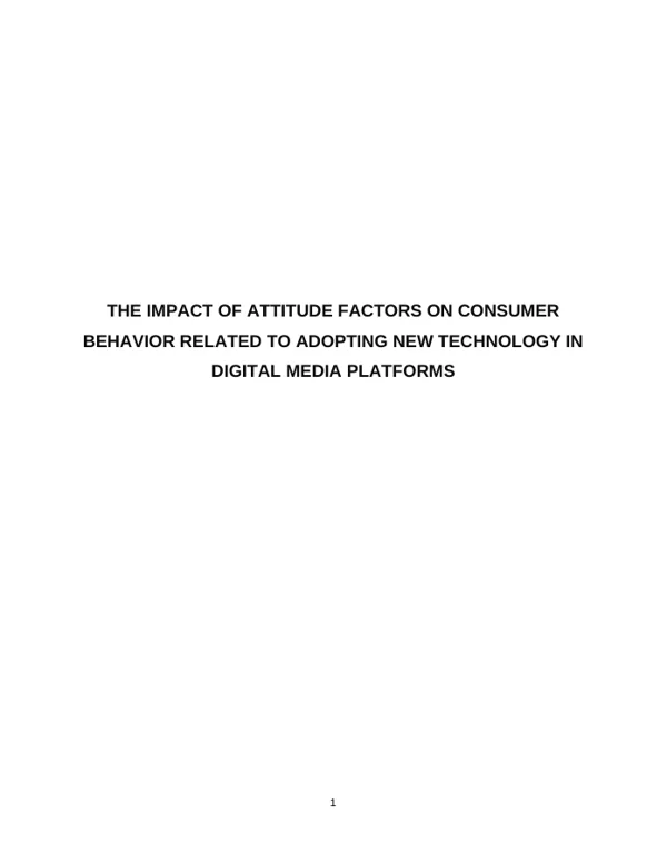 Consumer Attitudes and Digital Media Technology Adoption report preview