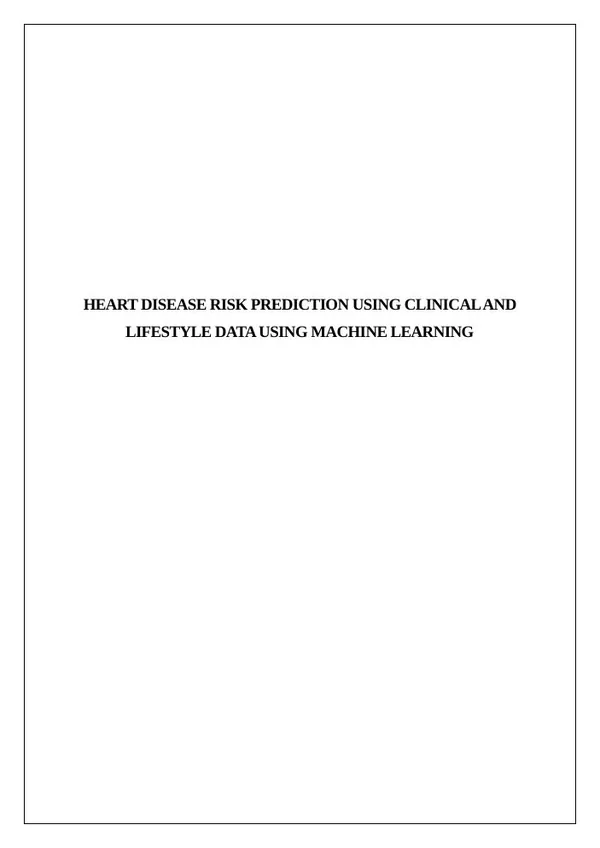 Heart Disease Risk Prediction with Machine Learning report preview