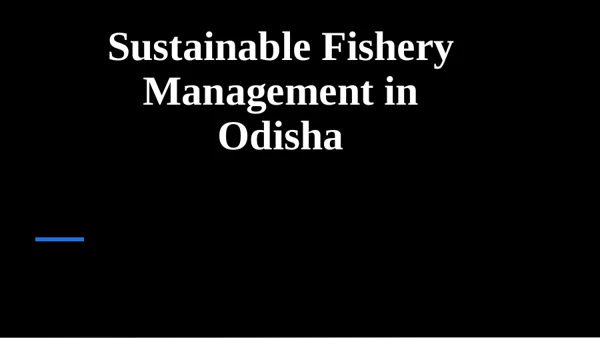 Sustainable Fishery Management in Odisha presentation preview