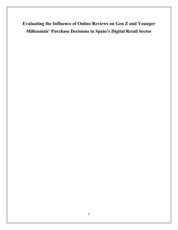 Online Reviews and Purchase Decisions in Spain report preview