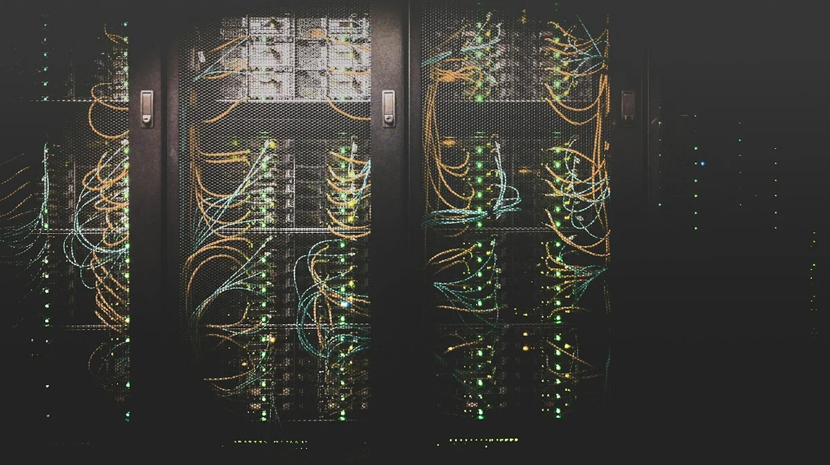 Server racks inside a data centre