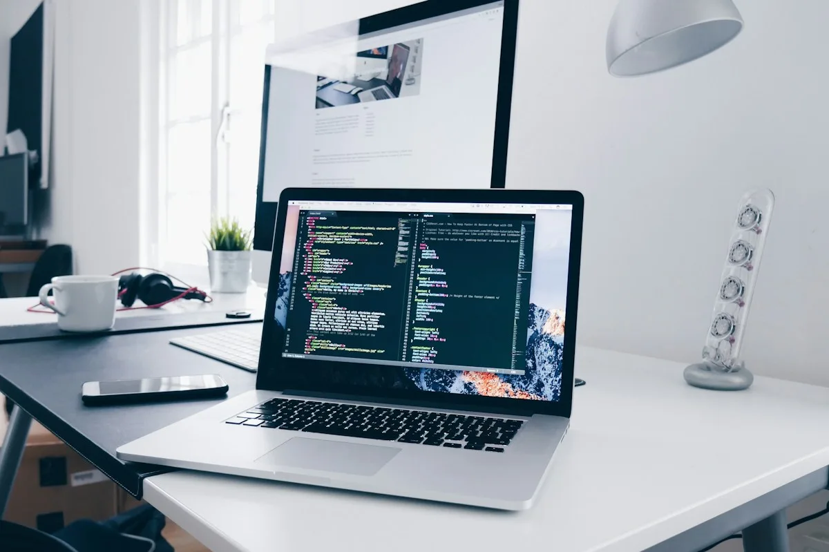 Website development on a laptop